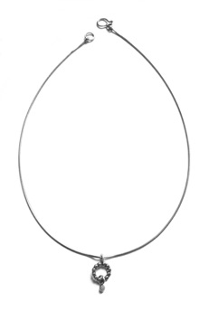 ZIZIA $165
-sterling silver necklace with one blossom and dangle (15" snake chain)